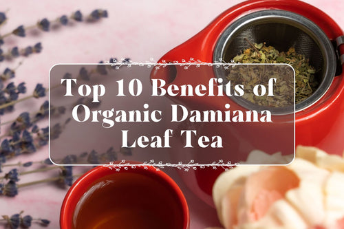 graphic of the title in front of a teapot with loose leaf tea in
